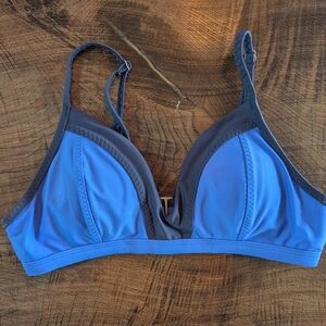 Athleta Blue and Black Bikini Top